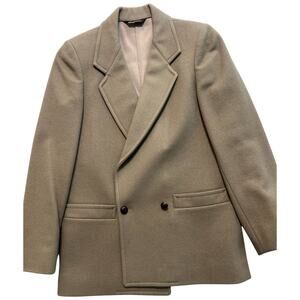 Vintage David Brooks Ltd Tan Taupe 100% Wool Blazer size 6 Light Academia 80s